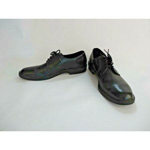 Mens Shoes Black Leather Loafers Tie Up 12 M USA